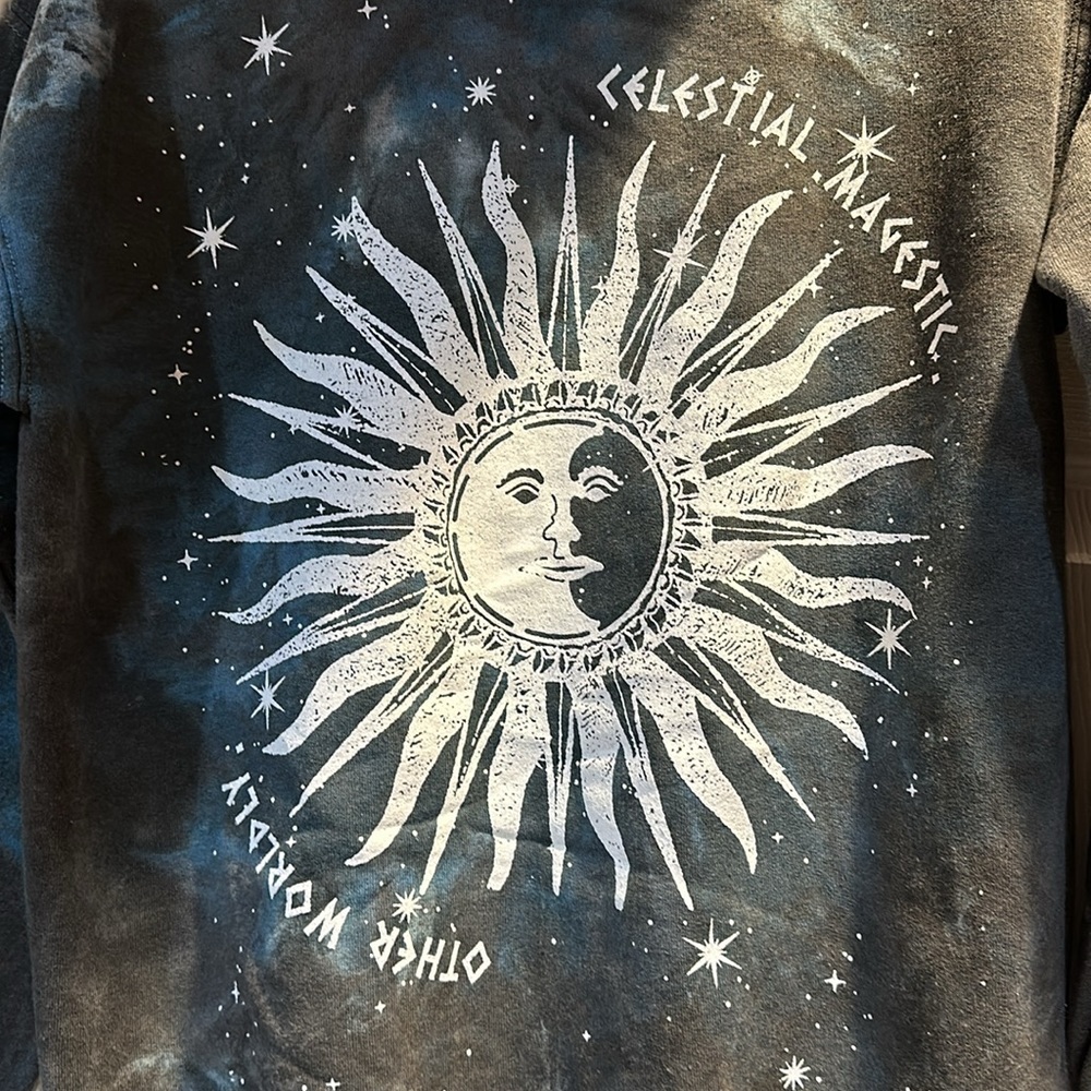 BDG Urban Outfitters Tie-Dye Celestial Sun Hoodie Hooded Sweatshirt XS - Picture 9 of 9